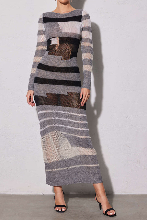 Abstract Harmony Knit Elbise