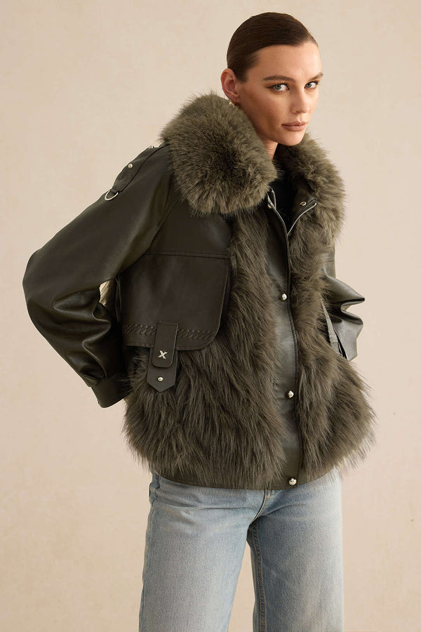 Fur Luxe Aviator Ceket