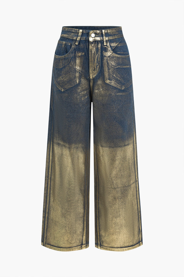 Golden Glow Denim Pantolon