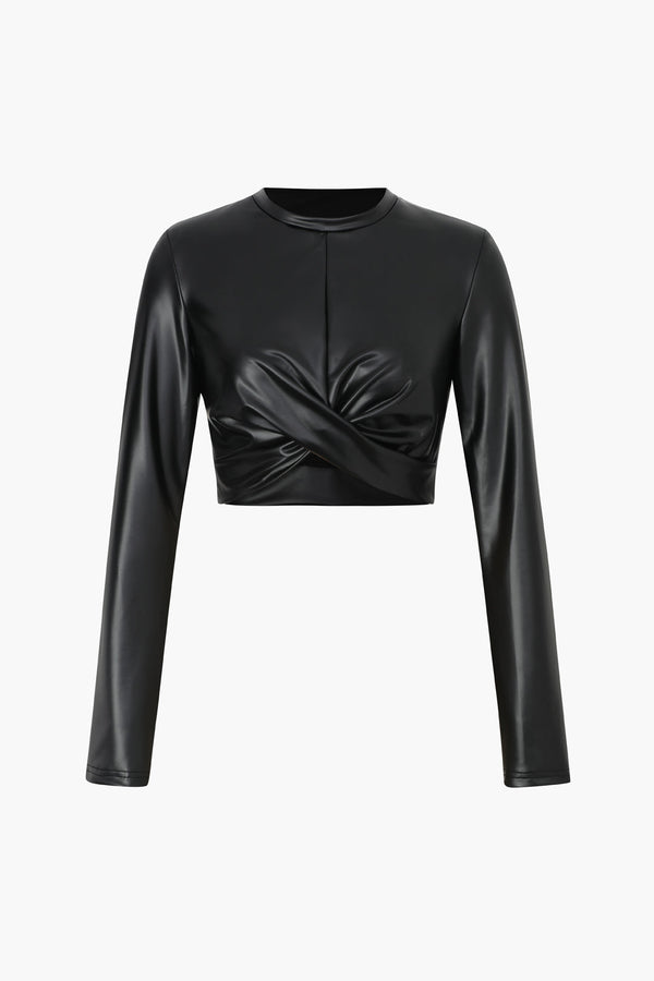 Twisted Leather Crop Top