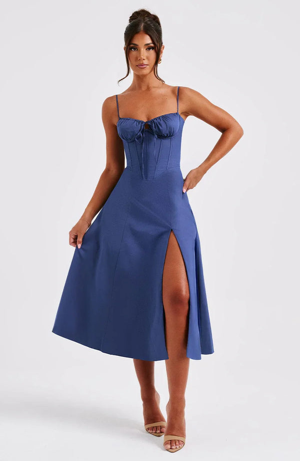 Azure Radiance Midi Elbise