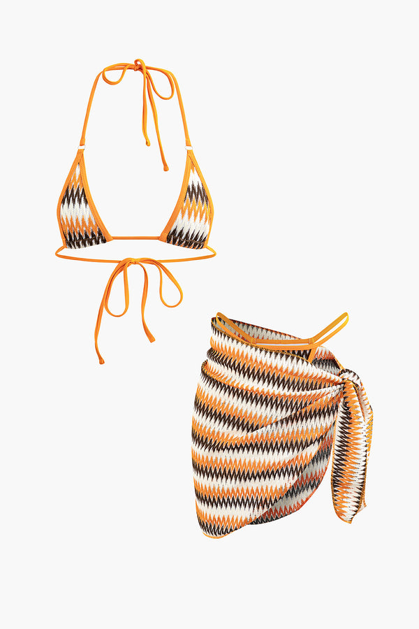 Zigzag Sunset Bikini ve Pareo Takımı