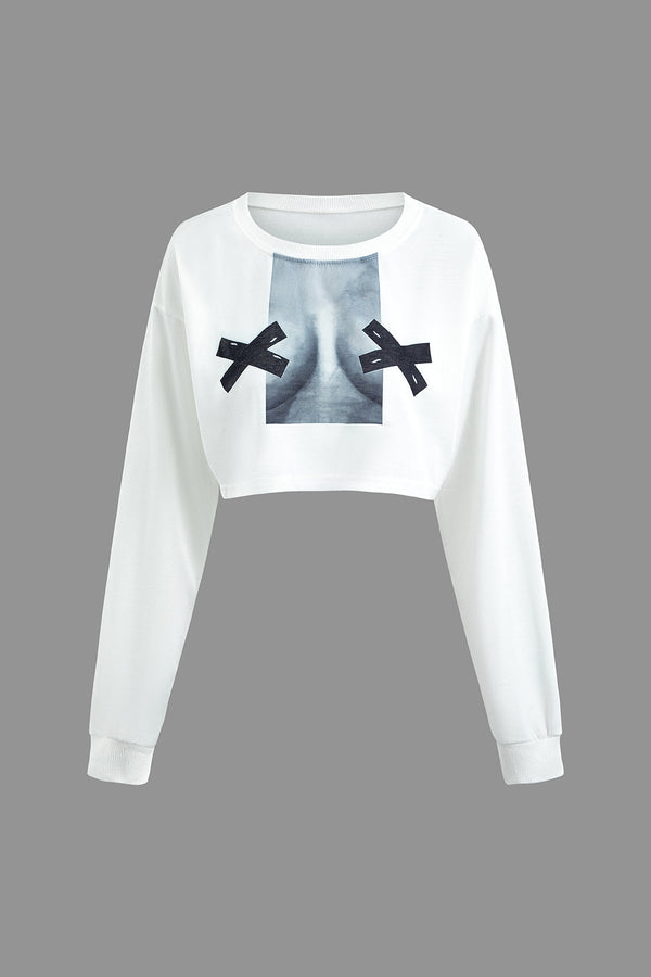 Dynamic Art Crop Sweatshirt