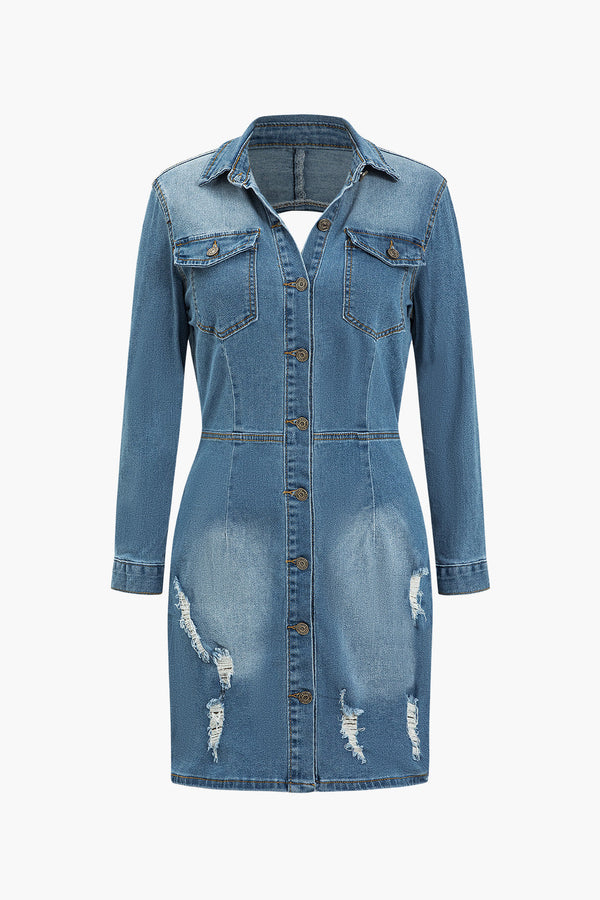 Vintage Charm Denim Elbise