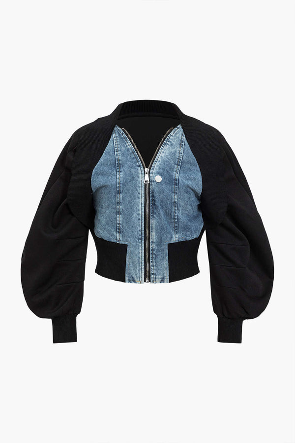 Contrast Energy Bomber Ceket