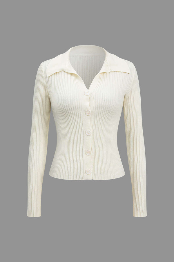 Elegant Ribbed Fit Hırka