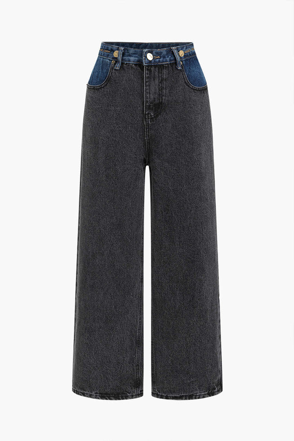 Dual Denim Wide Leg Pantolon