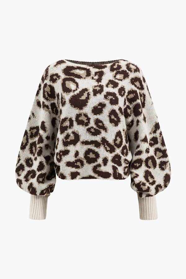 Leopard Knit Oversize Kazak