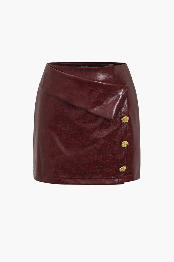 Burgundy Wrap Leather Mini Etek