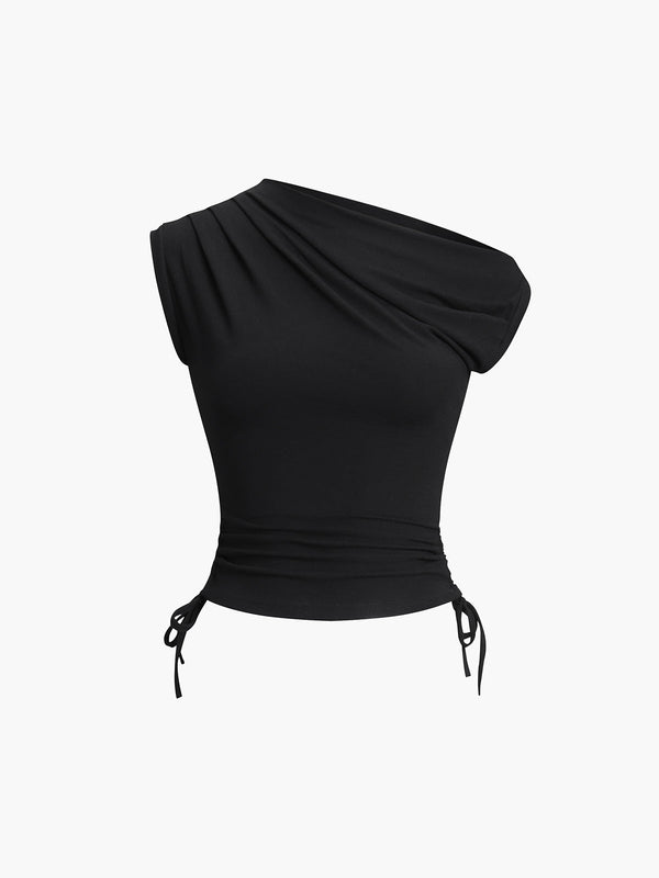 Dynamic Drape One-Shoulder Top