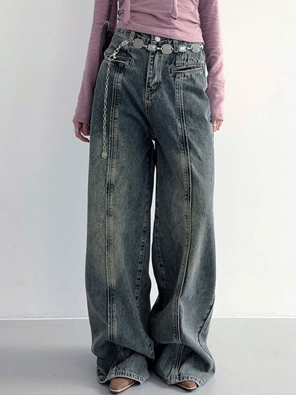 Chain Accent Wide Leg Jean