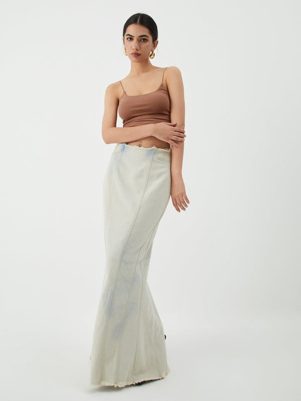 Neutral Flow Denim Maxi Etek