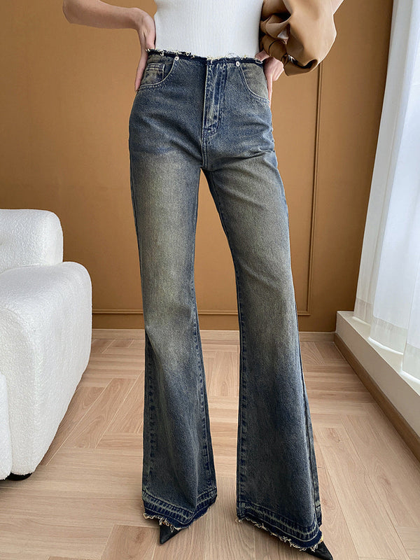 Raw Edge Flare Denim Jean