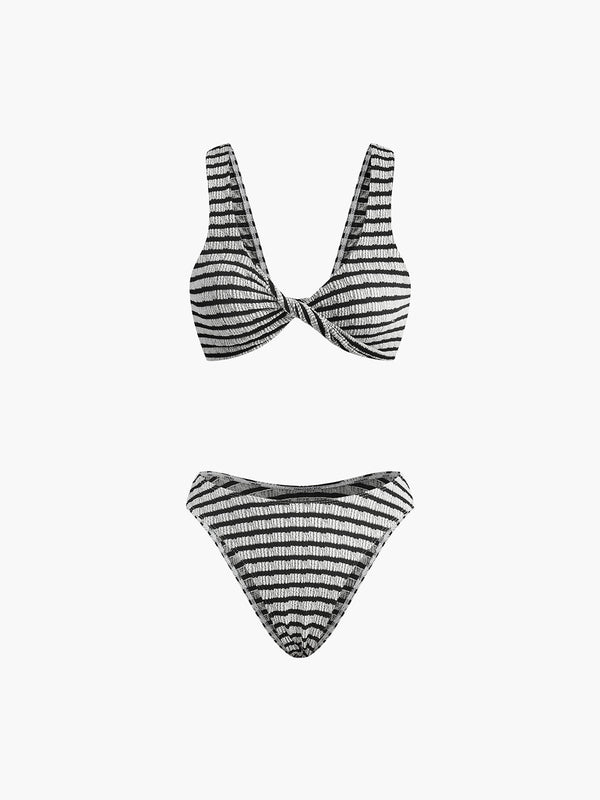 Black Stripes Bikini Set