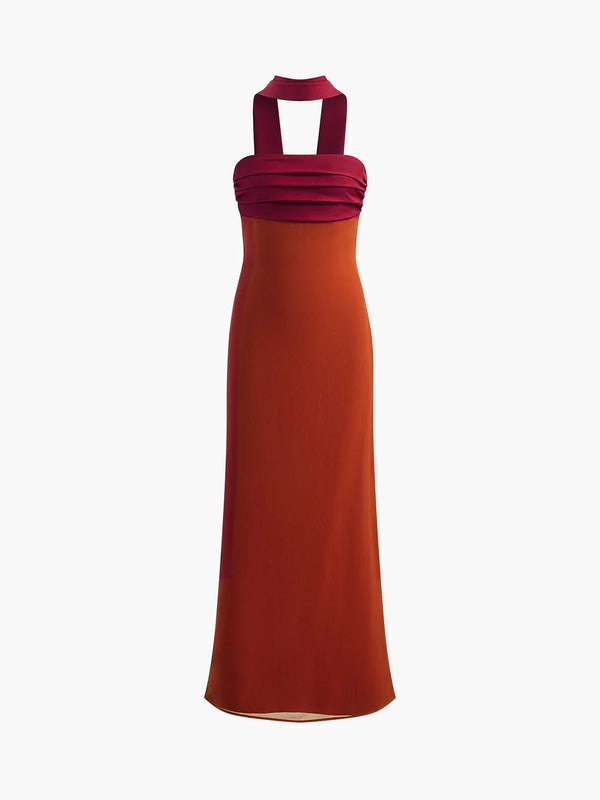 Amber Elegance Maxi Elbise