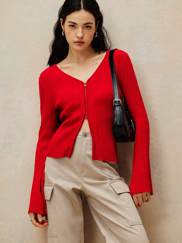 Dynamic Flame Knit Top