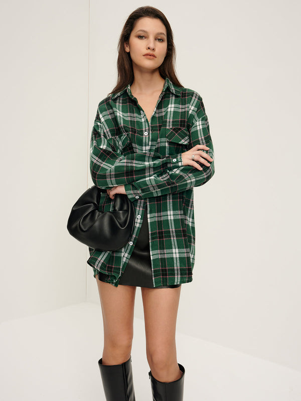 Emerald Plaid Oversize Gömlek