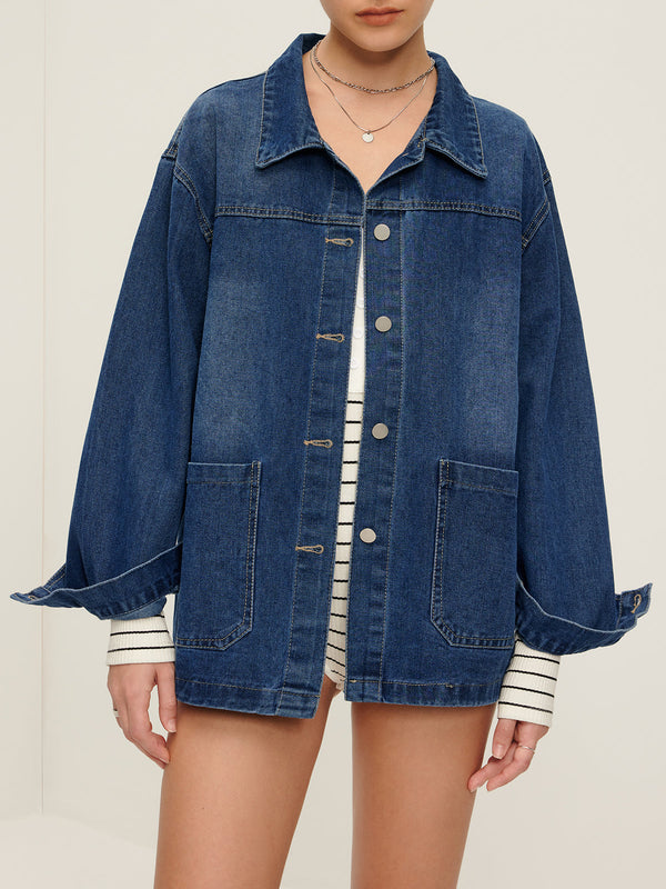 Relaxed Denim Oversize Ceket