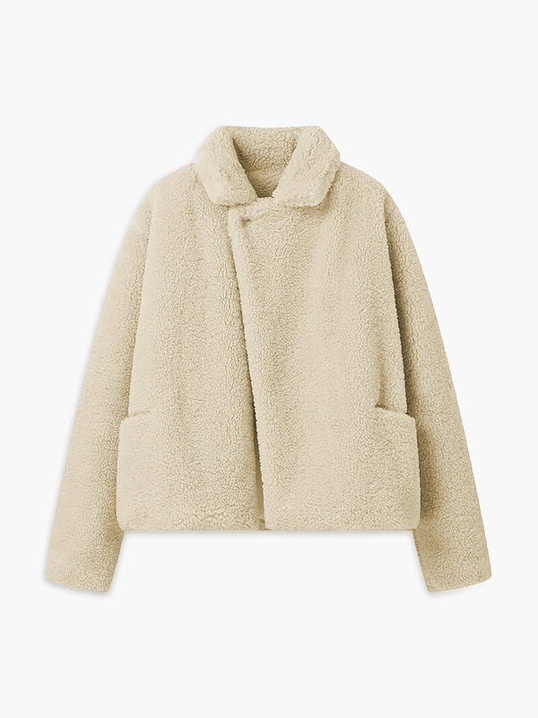 Soft Cream Shearling Ceket