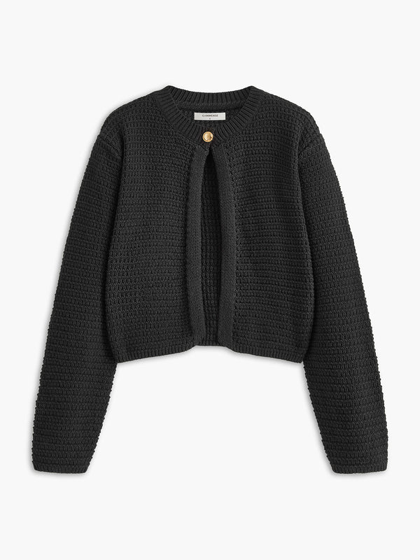 Golden Accent Knit Jacket