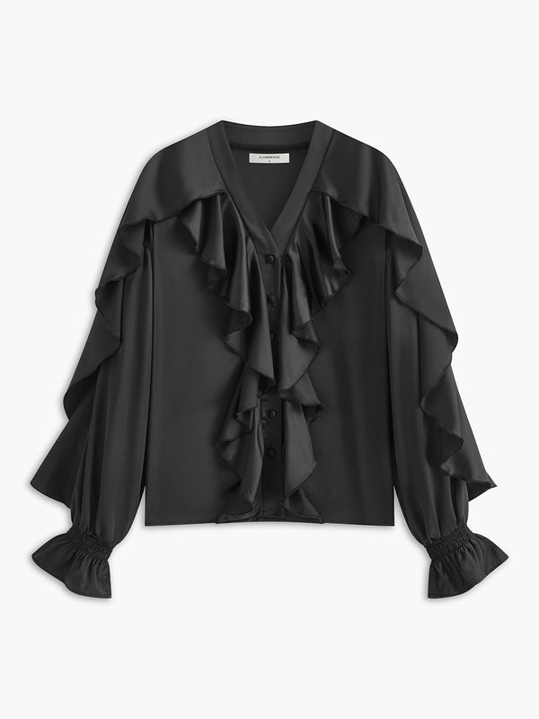 Midnight Ruffle Bluz