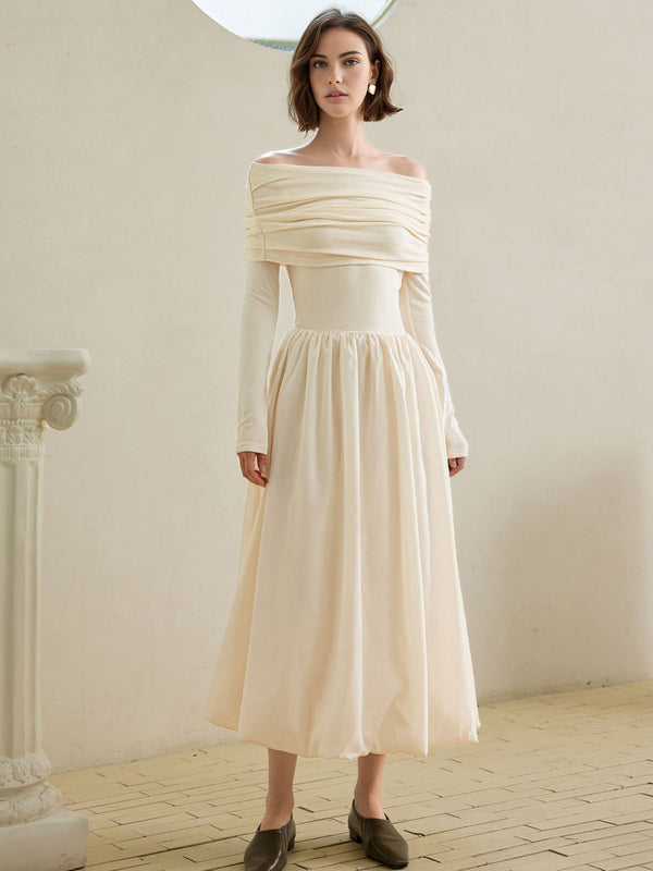 Celestia Draped Elegance Maxi Elbise