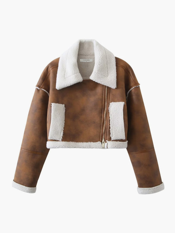 Aero Crop Shearling Ceket