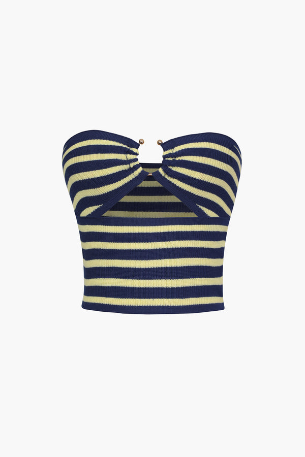 Nautical Charm Strapless Top