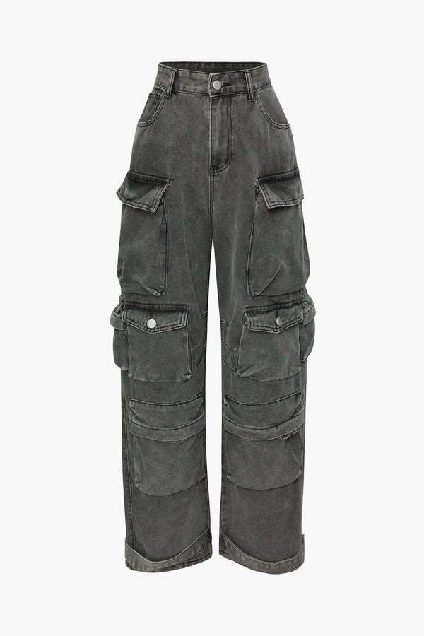 Utility Cargo Denim Pantolon