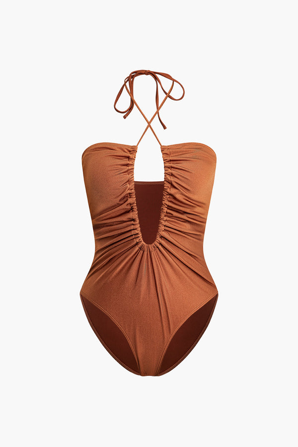 Sunset Ruched Halter Mayo