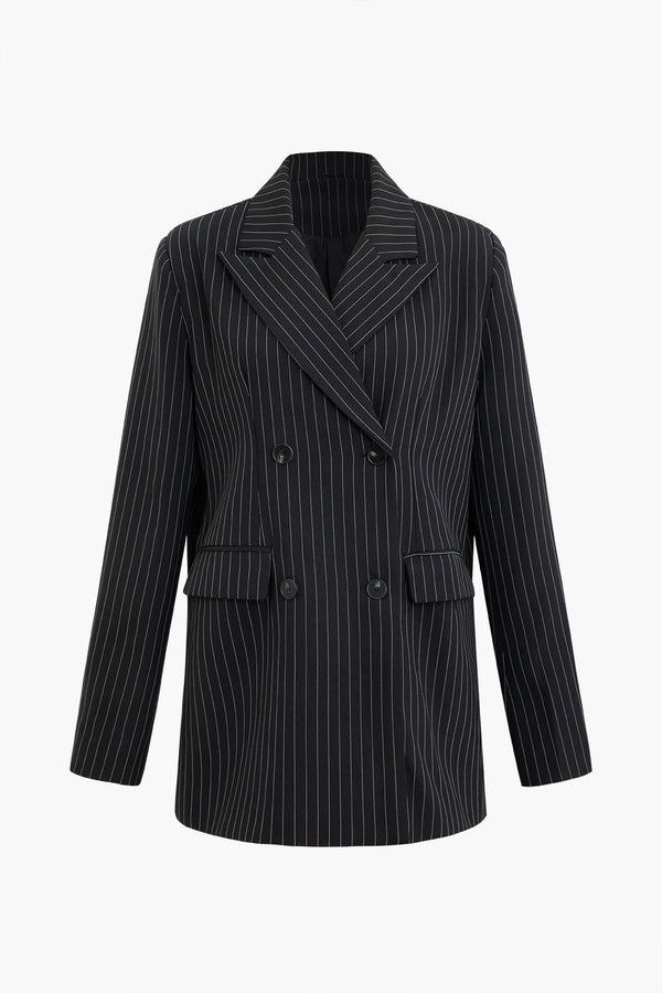 Striking Pinstripe Oversized Blazer