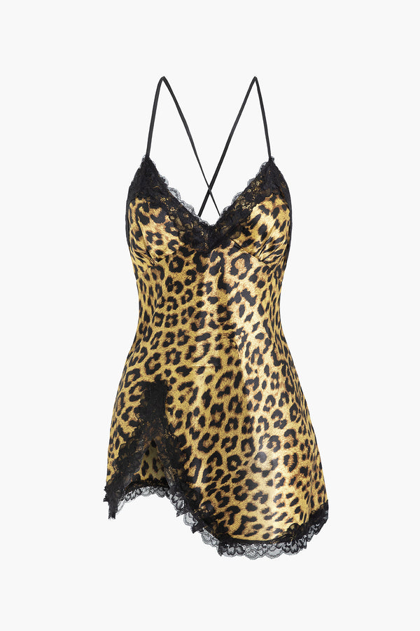 Leopard Elegance Satin Lingerie