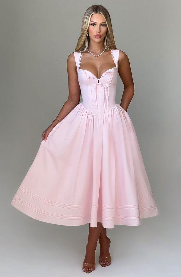 Marlena Blush Midi Elbise