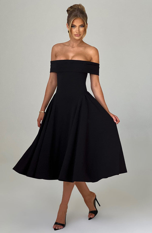 Miranda Off-Shoulder Midi Elbise