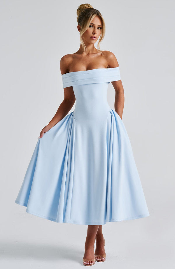 Miranda Sky Off-Shoulder Midi Elbise