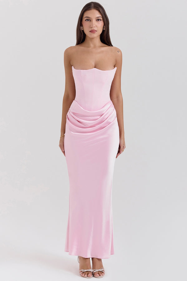 Blush Amore Strapless Maxi Elbise