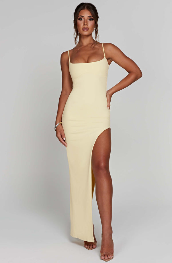 Lemon Glow Maxi Elbise