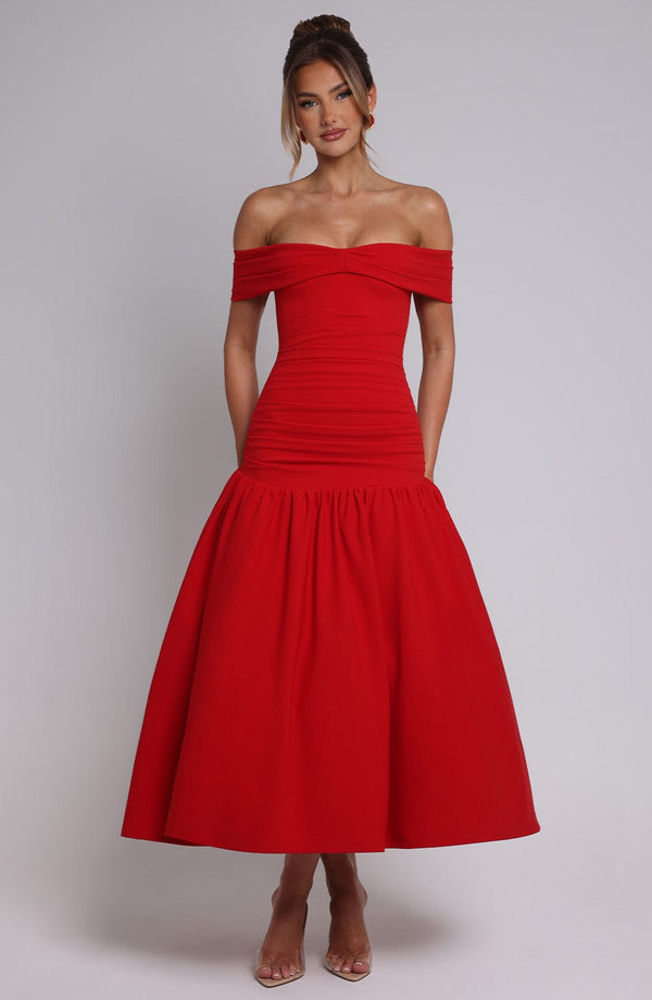 Valentina Off-Shoulder Midi Elbise